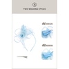 image:imageBABEYOND Fascinators Hats for Women  Tea Party Hats Kentucky Elegant Tulle Mesh Feather Bridal Wedding Headband Hair ClipLight Blue