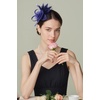 image:imageBABEYOND Fascinators Hats for Women  Tea Party Hats Kentucky Elegant Tulle Mesh Feather Bridal Wedding Headband Hair ClipNavy Blue