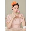 image:imageBABEYOND Fascinators Hats for Women  Tea Party Hats Kentucky Elegant Tulle Mesh Feather Bridal Wedding Headband Hair ClipOrange