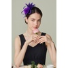 image:imageBABEYOND Fascinators Hats for Women  Tea Party Hats Kentucky Elegant Tulle Mesh Feather Bridal Wedding Headband Hair ClipPurple