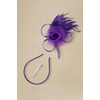 image:imageBABEYOND Fascinators Hats for Women  Tea Party Hats Kentucky Elegant Tulle Mesh Feather Bridal Wedding Headband Hair ClipPurple