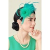 image:imageBABEYOND Fascinators Hats for Women  Tea Party Hats Kentucky Elegant Tulle Mesh Feather Bridal Wedding Headband Hair ClipTeal