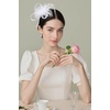 image:imageBABEYOND Fascinators Hats for Women  Tea Party Hats Kentucky Elegant Tulle Mesh Feather Bridal Wedding Headband Hair ClipWhite
