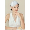 image:imageBABEYOND Fascinators Hats for Women  Tea Party Kentucky Fascinator Derby Church Hat Bow Knot 50s Cocktail Headband for PartyWhite