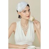 image:imageBABEYOND Fascinators Hats for Women  Tea Party Kentucky Fascinator Derby Church Hat Bow Knot 50s Cocktail Headband for PartyWhite