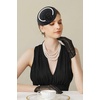 image:imageBABEYOND Fascinators Hats for Women  Tea Party Kentucky Fascinator Derby Flower Pillbox Hat with Pearls for Bridal WeddingBlack