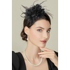 image:imageBABEYOND Fascinators Hats for Women  Tea Party Kentucky Fascinator Derby Hat Feather Beads Headband for Wedding CocktailBlack