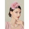 image:imageBABEYOND Fascinators Hats for Women  Tea Party Kentucky Fascinator Derby Hat Feather Beads Headband for Wedding CocktailNude Pink