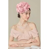 image:imageBABEYOND Fascinators Hats for Women  Tea Party Kentucky Fascinator Elegant Derby Hat Flower Church Headpiece with PearlNude Pink