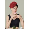 image:imageBABEYOND Fascinators Hats for Women  Tea Party Kentucky Fascinator Elegant Derby Hat Flower Church Headpiece with PearlRed