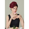 image:imageBABEYOND Fascinators Hats for Women  Tea Party Kentucky Fascinator Elegant Derby Hat Flower Church Headpiece with PearlWine Red