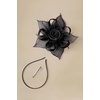 image:imageBABEYOND Fascinators Hats for Women  Tea Party Kentucky Fascinator Flower Derby Hat Linen Feathers Headband with Hair ClipBlack