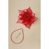 image:imageBABEYOND Fascinators Hats for Women  Tea Party Kentucky Fascinator Flower Derby Hat Linen Feathers Headband with Hair ClipRed