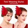 image:imageBABEYOND Feather Headpiece Flapper Headband  Great Gatsby Vintage Hair Accessory for Costume PartyRed
