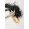 image:imageBABEYOND Flapper Headpiece for Women  1920s Headband Roaring 20s Gatsby Accessories Peacock Feather Tassel ChainBeigeBlack
