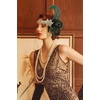 image:imageBABEYOND Flapper Headpiece for Women  1920s Headband Roaring 20s Gatsby Accessories Peacock Feather Tassel ChainBeigeGreen
