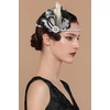 image:imageBABEYOND Flapper Headpiece for Women  1920s Headband Roaring 20s Great Gatsby Accessories Rhinestone Feather Hair ClipBlack White
