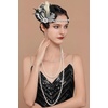 image:imageBABEYOND Flapper Headpiece for Women  1920s Headband Roaring 20s Great Gatsby Accessories Rhinestone Feather Hair ClipBlack White