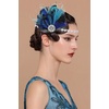 image:imageBABEYOND Flapper Headpiece for Women  1920s Headband Roaring 20s Great Gatsby Accessories Rhinestone Feather Hair ClipBlue