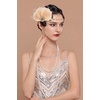 image:imageBABEYOND Flapper Headpiece for Women  1920s Headband Roaring 20s Great Gatsby Accessories Rhinestone Feather Hair ClipChampagne
