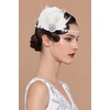 image:imageBABEYOND Flapper Headpiece for Women  1920s Headband Roaring 20s Great Gatsby Accessories Rhinestone Feather Hair ClipWhite
