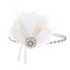 image:imageBABEYOND Flapper Headpiece for Women  1920s Headband Roaring 20s Great Gatsby Accessories Rhinestone Feather Hair ClipWhite