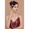 image:imageBABEYOND Flapper Headpiece for Women  1920s Headband Roaring 20s Great Gatsby Accessories Rhinestone Feather Hair ClipWine Red
