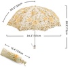 image:imageBABEYOND Lace Parasol UltravioletProof Folding Umbrella UPF50 Vintage Flower Embroidery Umbrella for Wedding Party and Photo ShootingChampagne