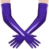 image:imageBABEYOND Long Gloves for Women  Shiny Metallic Wet Look Elbow Length Stretchy Halloween CostumesBlue