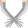image:imageBABEYOND Long Gloves for Women  Shiny Metallic Wet Look Elbow Length Stretchy Halloween CostumesSilver