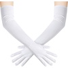 image:imageBABEYOND Long Gloves for Women  Shiny Metallic Wet Look Elbow Length Stretchy Halloween CostumesWhite