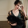 image:imageBABEYOND Marabou Feather Fan 22s Vintage Folding Fan Flapper Hand Fan for Costume Dancing Show Tea Party Wedding DecorationBlackblack Rib