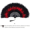 image:imageBABEYOND Marabou Feather Fan 22s Vintage Folding Fan Flapper Hand Fan for Costume Dancing Show Tea Party Wedding DecorationBlackredblack Rib