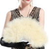 image:imageBABEYOND Marabou Feather Fan 22s Vintage Folding Fan Flapper Hand Fan for Costume Dancing Show Tea Party Wedding DecorationChampagne