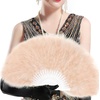 image:imageBABEYOND Marabou Feather Fan 22s Vintage Folding Fan Flapper Hand Fan for Costume Dancing Show Tea Party Wedding DecorationDarkchampagne