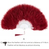 image:imageBABEYOND Marabou Feather Fan 22s Vintage Folding Fan Flapper Hand Fan for Costume Dancing Show Tea Party Wedding DecorationWine Red