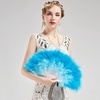 image:imageBABEYOND Marabou Feather Fan 22s Vintage Folding Fan Flapper Hand Fan for Costume Dancing Show Tea Party Wedding DecorationYgradient Blue