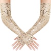 image:imageBABEYOND Opera Gloves for Women  Long Fingerless Sequin Sparkling Glitter Gloves Tea Party Stretchy Adult Size Elbow LengthGold