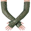 image:imageBABEYOND Opera Gloves for Women  Long Fingerless Sequin Sparkling Glitter Gloves Tea Party Stretchy Adult Size Elbow LengthGreen