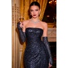 image:imageBABEYOND Opera Gloves for Women  Long Fingerless Sequin Sparkling Glitter Gloves Tea Party Stretchy Adult Size Elbow LengthNavy Blue