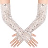 image:imageBABEYOND Opera Gloves for Women  Long Fingerless Sequin Sparkling Glitter Gloves Tea Party Stretchy Adult Size Elbow LengthWhite