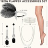 image:imageBABEYOND Roaring 20s Flapper Costume Accessories Set Great Gatsby Party Outfit Feather Headpiece for WomenBlack
