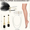 image:imageBABEYOND Roaring 20s Flapper Costume Accessories Set Great Gatsby Party Outfit Feather Headpiece for WomenBlack Gold