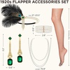 image:imageBABEYOND Roaring 20s Flapper Costume Accessories Set Great Gatsby Party Outfit Feather Headpiece for WomenGreen
