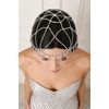 image:imageBABEYOND Roaring 20s Rhinestone Flapper Cap Great Gatsby Inspired Crystal Headpiece Vintage 1920s Party Hair AccessorySilver
