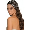 image:imageBABEYOND Roaring 20s Rhinestone Flapper Cap Great Gatsby Inspired Crystal Headpiece Vintage 1920s Party Hair AccessorySilver