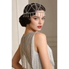 image:imageBABEYOND Roaring 20s Rhinestone Flapper Cap Great Gatsby Inspired Crystal Headpiece Vintage 1920s Party Hair AccessorySilver