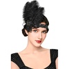 image:imageBABEYOND 1920s Feather Flapper Headband  Vintage Sequin Headpiece for Gatsby Party Roaring 20s Costume AccessoriesBlack