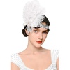 image:imageBABEYOND 1920s Feather Flapper Headband  Vintage Sequin Headpiece for Gatsby Party Roaring 20s Costume AccessoriesWhite