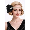 image:imageBABEYOND 1920s Flapper Feather Headband Great Gatsby Rhinestone Elastic Headpiece Vintage Art Deco Party AccessoryBlackBlack